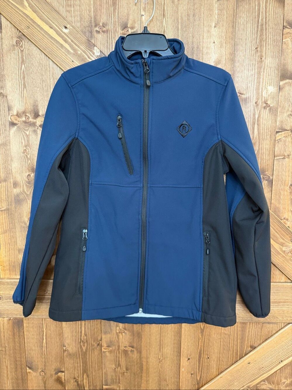 Clique Women’s Medium Blue Black Softshell Full Zip Jacket Outdoor (9222)